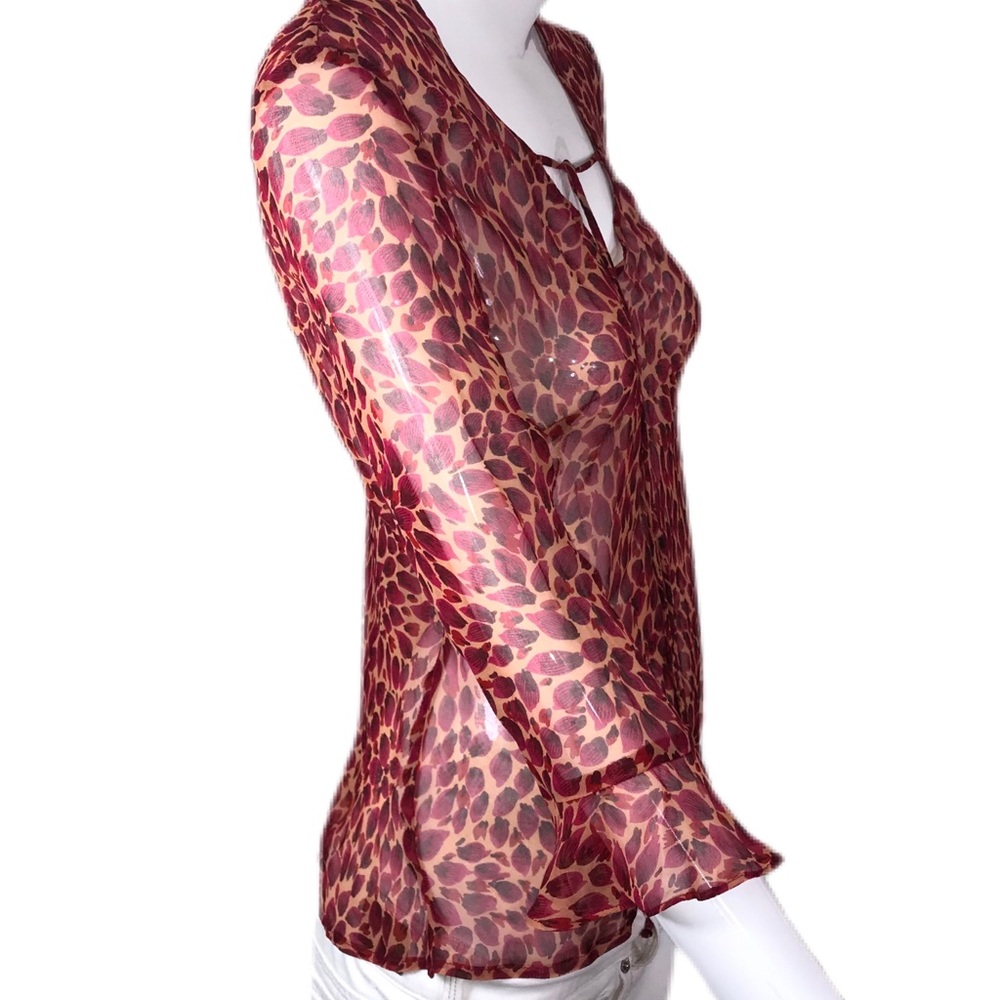 Alice & Trixie New York ❤NEW❤ Medium (M) Silk Tie Neck Blouse - Picture 4 of 10
